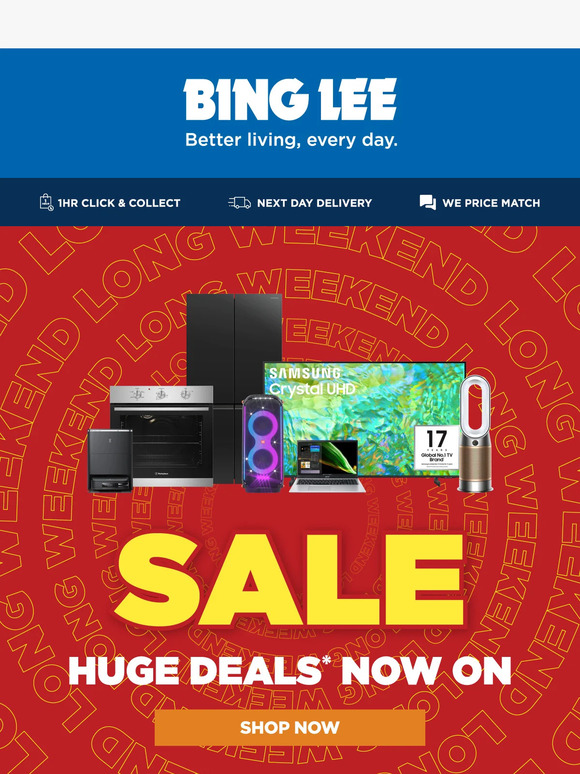 Bing Lee Interrupting your long weekend with these HUGE deals 👀 Milled