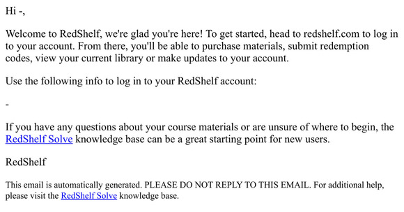 You're In! Welcome to RedShelf