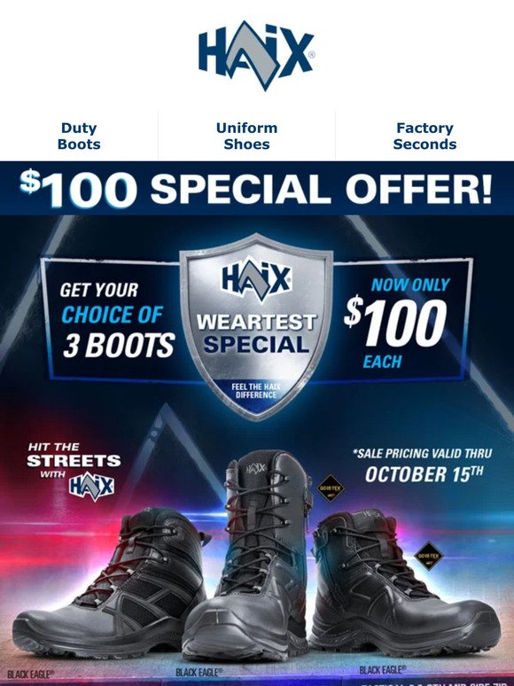 Kickoff Your Weekend with $100 HAIX Boots!