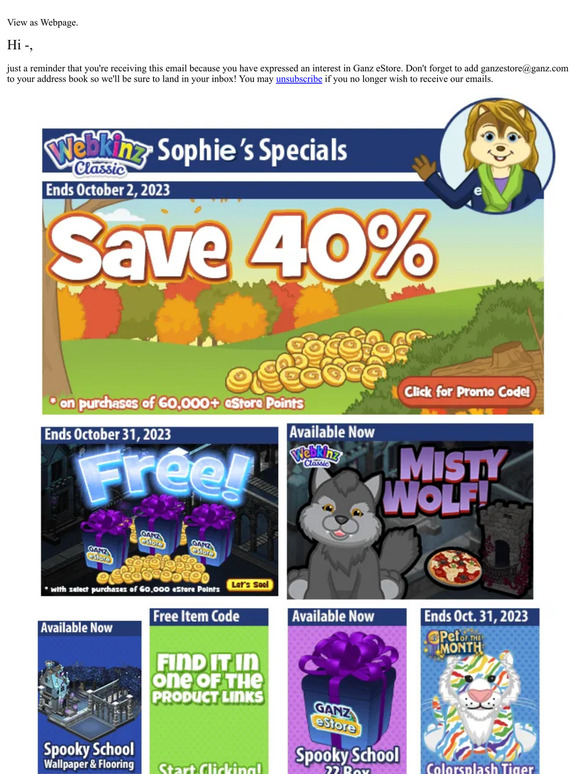 Save 40% on eStore Points!