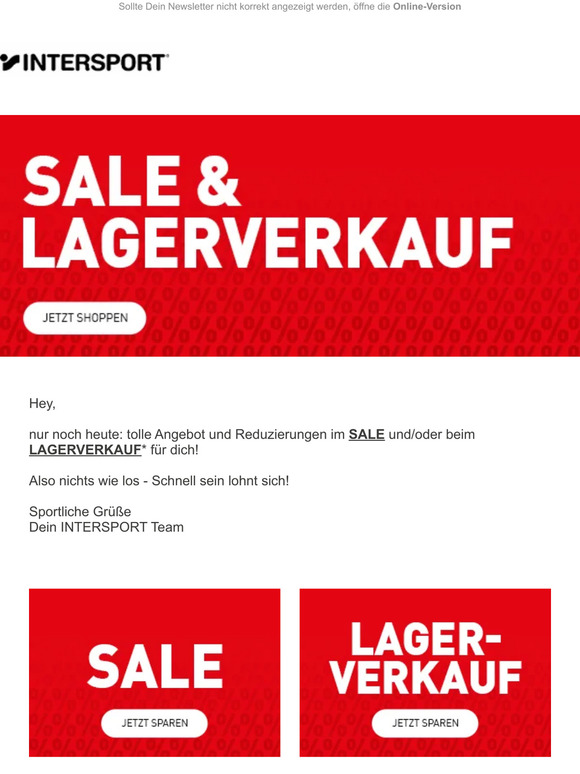 LAGERVERKAUF nur noch heute!