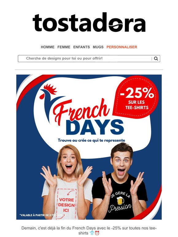⏰ 25% Jusqu'à demain 🇫🇷  French Days !