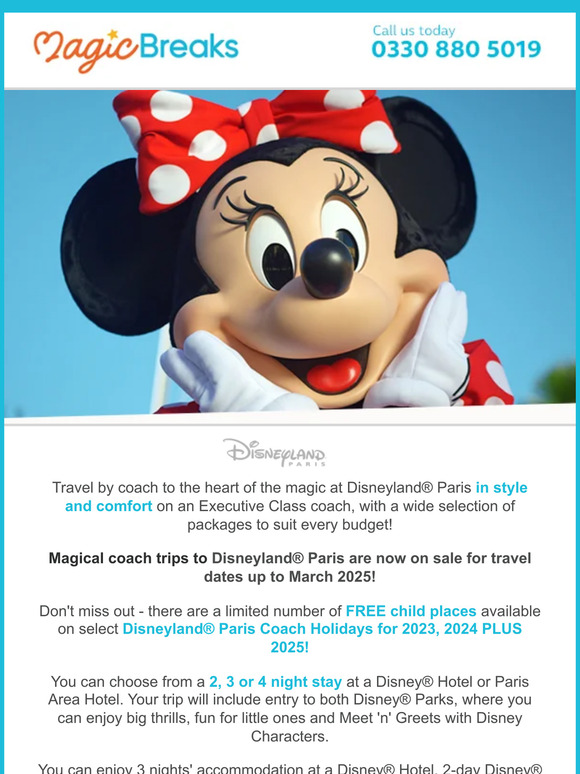 MagicBreaks 🏰 Experience the magic of Disneyland Paris by Coach from £