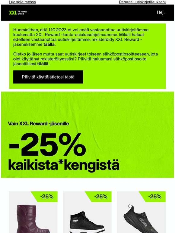 Viimeinen tilaisuus ⏳ -25% kaikista vaatteista ja kengistä*!
