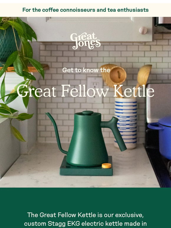 Great Jones x Fellow Kettle: Custom Stagg EKG Electric Kettle