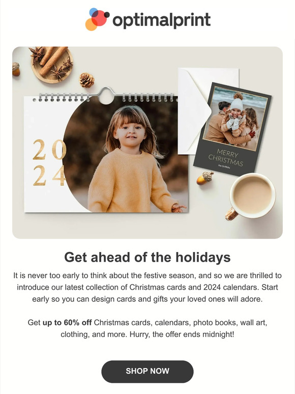 Up to 60% off new Christmas Cards, 2024 Calendars & more 🌟 Offer ends midnight