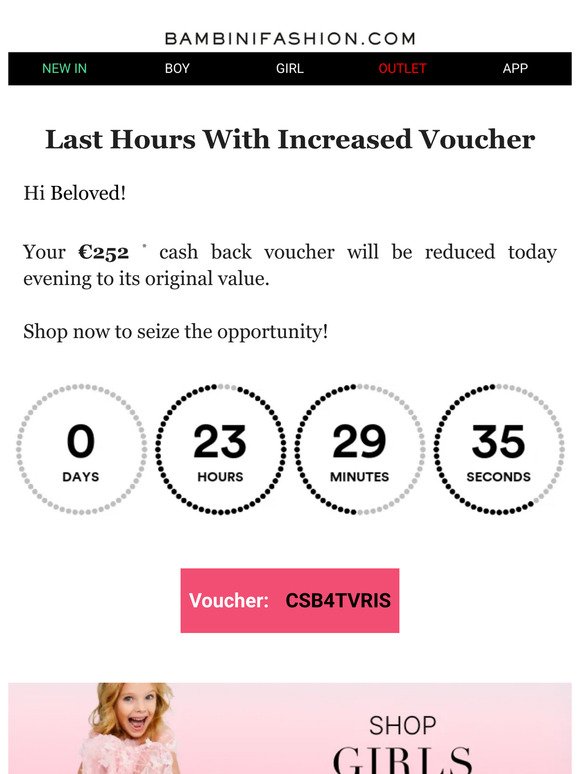 Exclusive 24-Hour Offer: Your €252 Voucher's Value Will Drop Today Evening