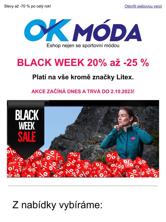 Pokračujeme_BLACK WEEK slevy 20% až 25% navíc
