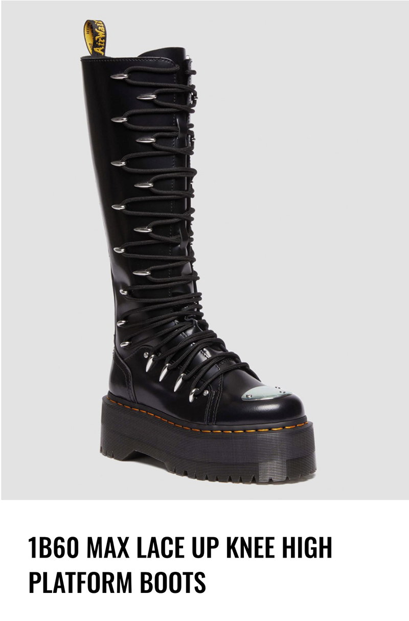 1B60 Max Lace Up Knee High Platform Boots