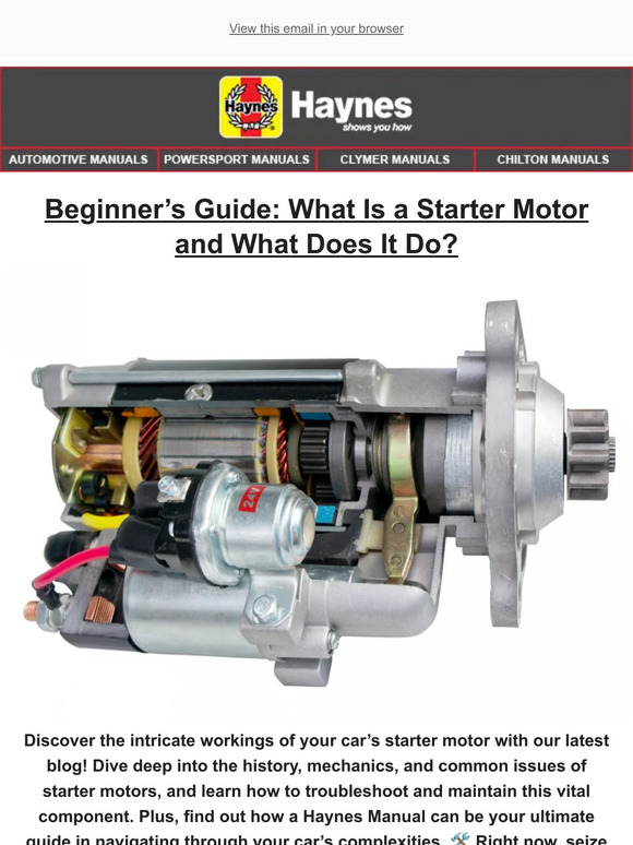 Haynes Referral Programme How Does A Starter Motor Work? Milled