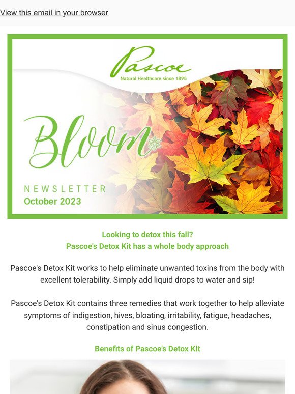 Looking to detox this fall? Pascoe's Detox Kit has a whole body approach
