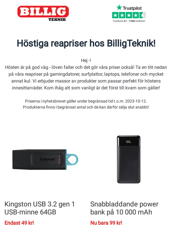 Fina höstreapriser på mobiler, laptops, surfplattor med mera!