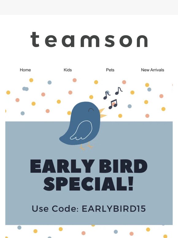 Shop Teamson's Early Bird Sale!