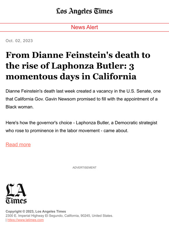 From Dianne Feinstein's death to the rise of Laphonza Butler: 3 momentous days in California