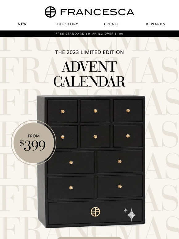 Francesca Collections ADVENT CALENDAR Now on PreOrder Milled