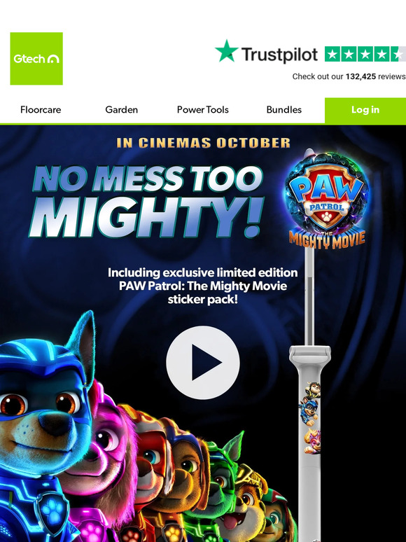 Gtech have teamed up with the new PAW Patrol: The Mighty Movie