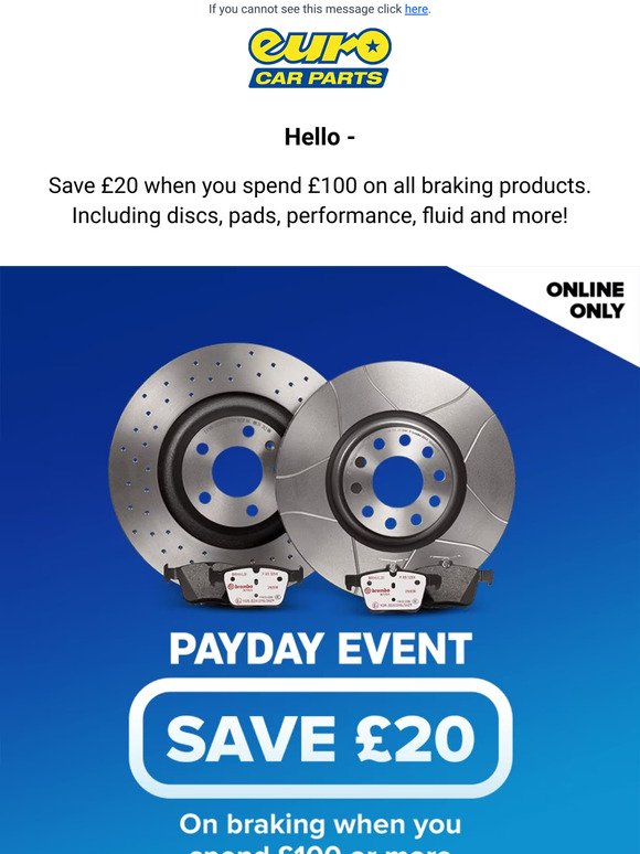 💸 Save £20 On Braking When You Spend Over £100