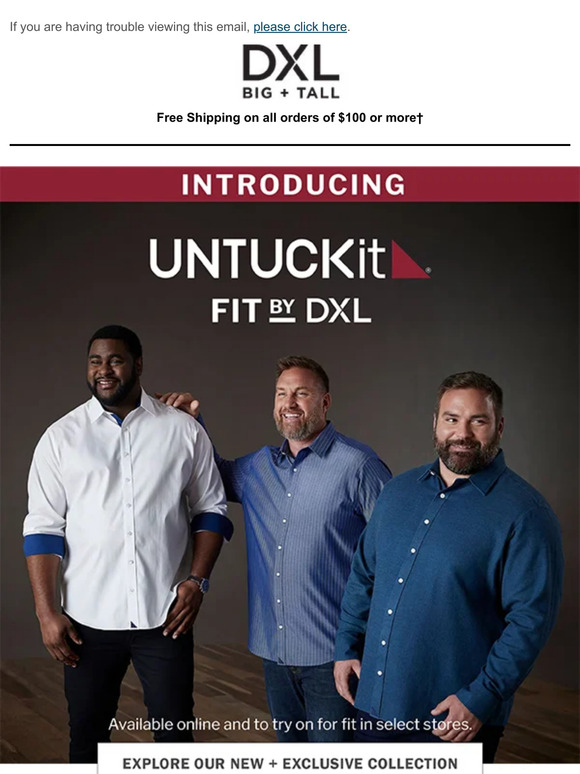 DXL Big + Tall: Introducing UNTUCKit, Fit By DXL! | Milled