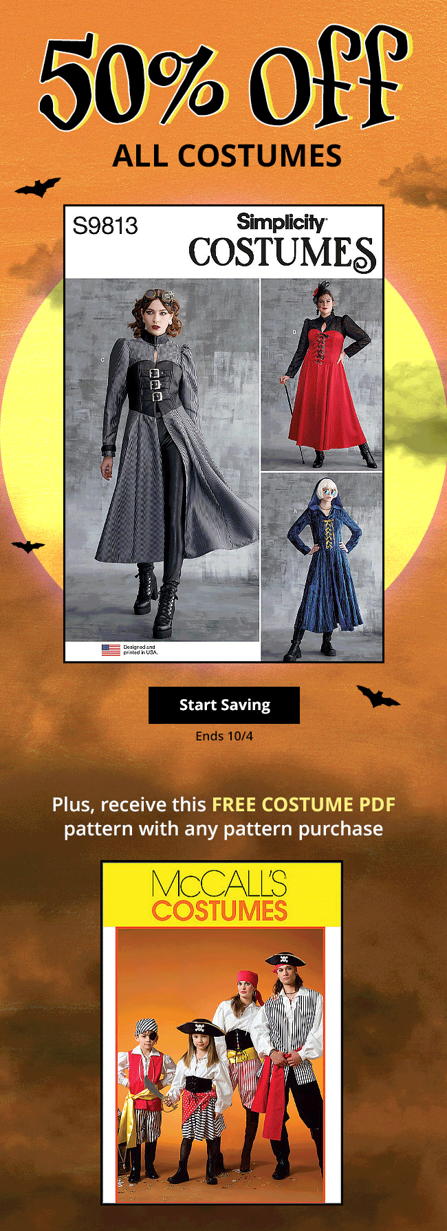 Simplicity Patterns Costume Frenzy Alert! 50 Off All Costumes Milled