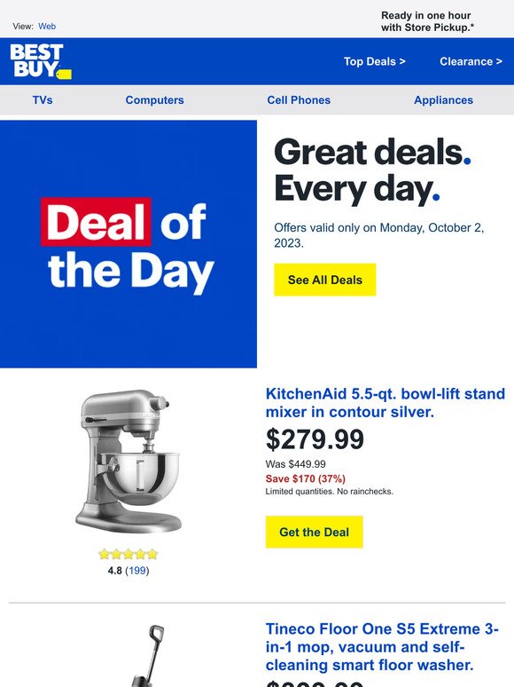 Kitchenaid stand mixer sale: Save $170 at Best Buy
