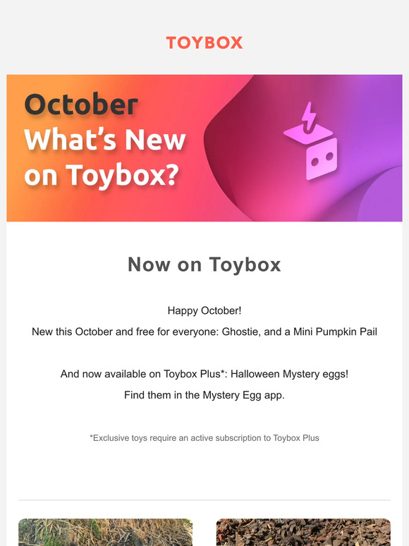 Toybox Labs INC Check Out What's New on Toybox in October Milled