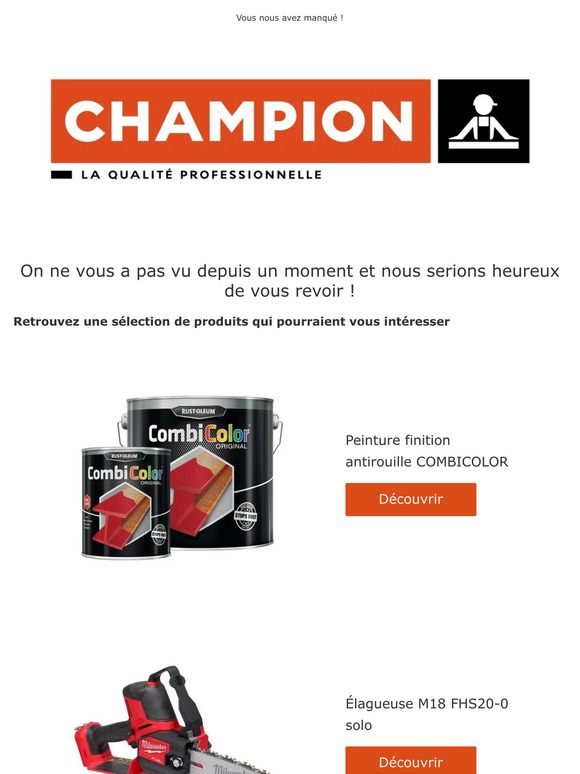 Bonjour —, nous avons pensé à vous !