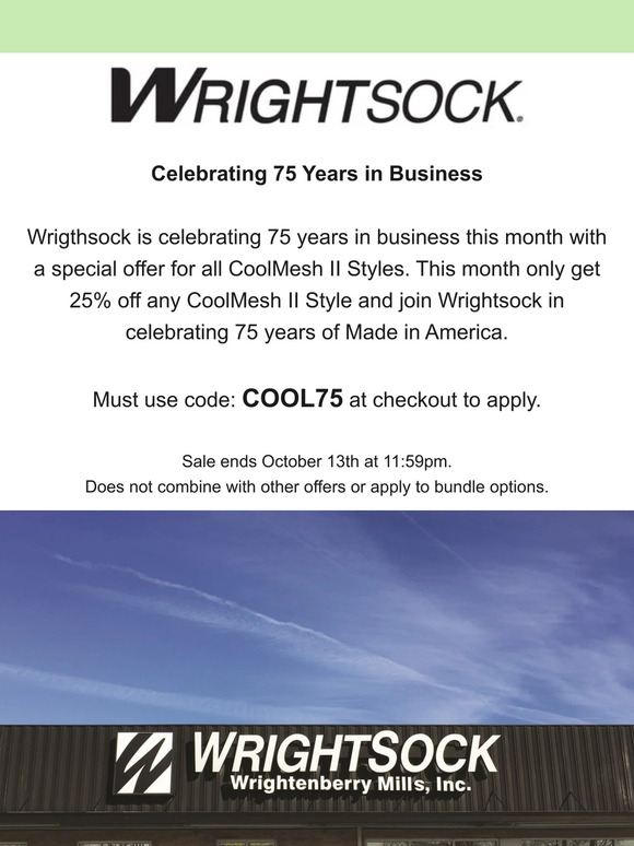 Wrightsock is Celebrating 75 Years in Business