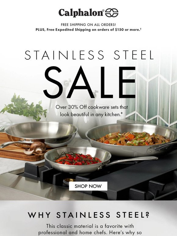 Stainless Steel Sale: Over 30% Off