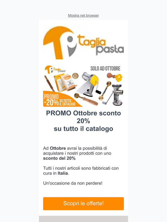 ⚡ Super Promo 20% per tutto Ottobre