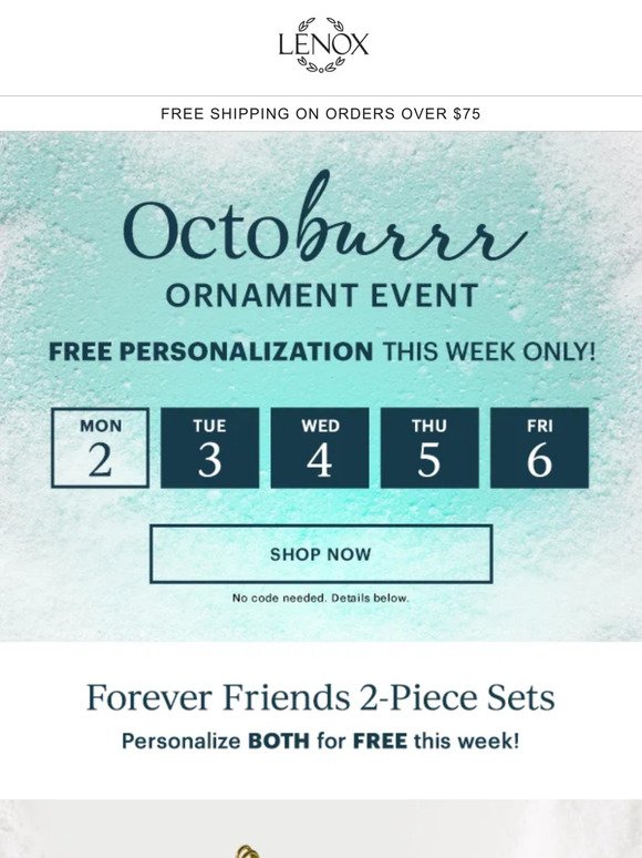 Personalized Forever Friends Presents 2-Piece Set – Lenox Corporation