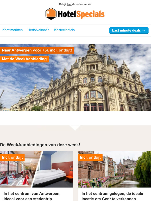 Vanaf 75€ slapen in Antwerpen of Gent
