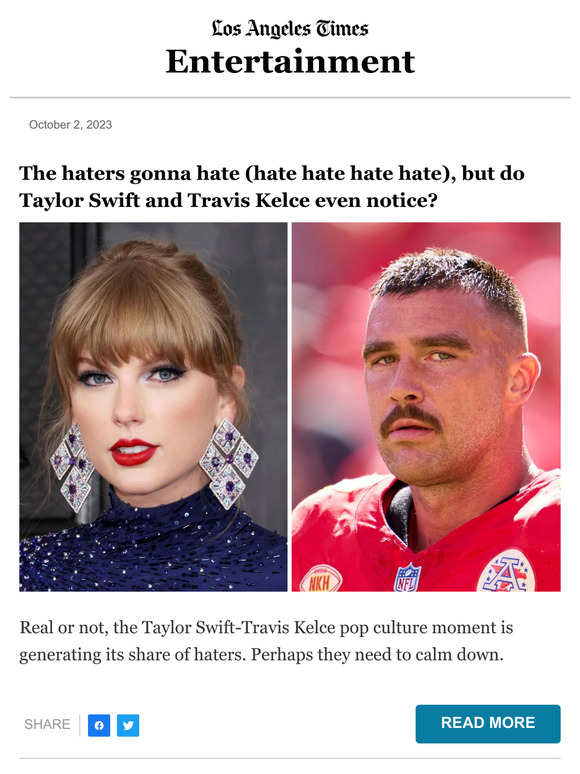 Do Taylor Swift and Travis Kelce notice the naysayers?