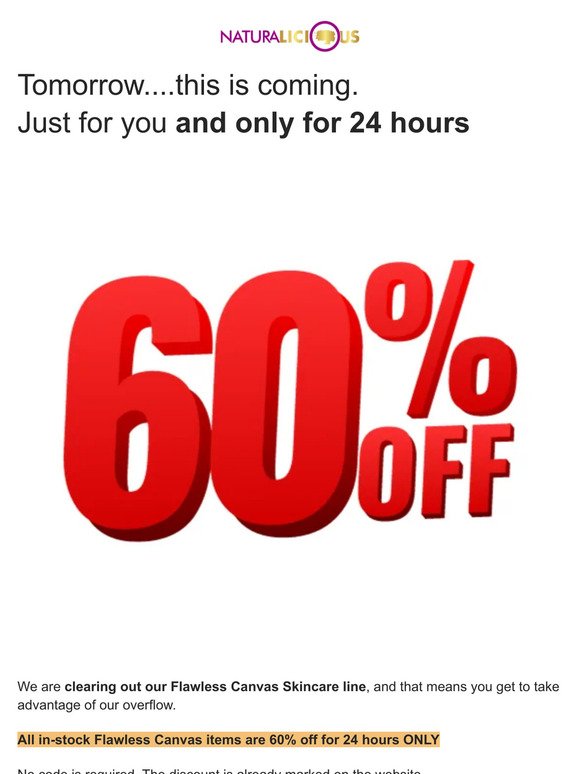 60% off for 24 hours only