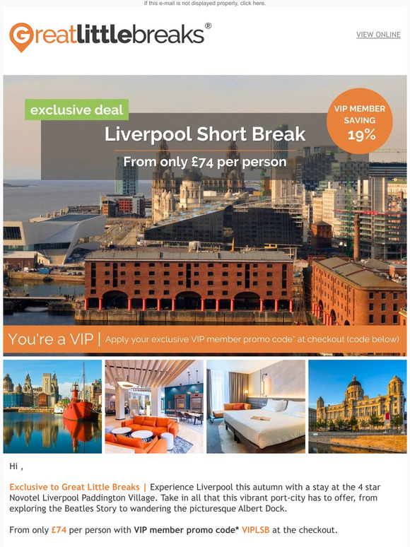 Liverpool Beckons! Exclusive 4 Star Stay from only £74pp