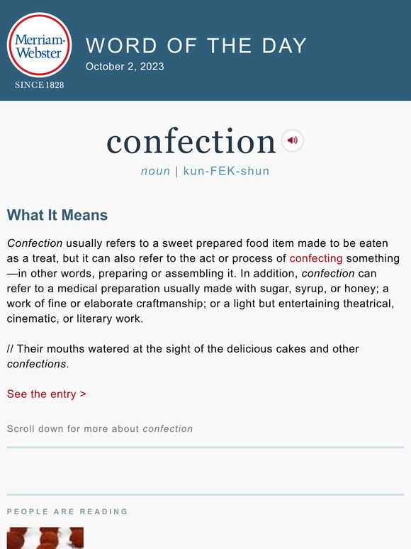 Merriamster Confection plus, 9 of the Sweetest Words for Candy