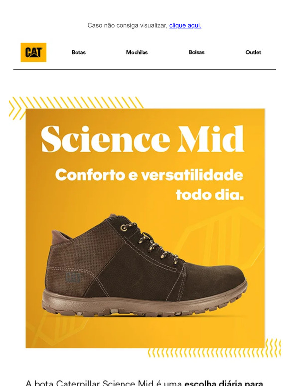 Bota Caterpillar Invader Hiker À Prova D'Água Com Bico Composto