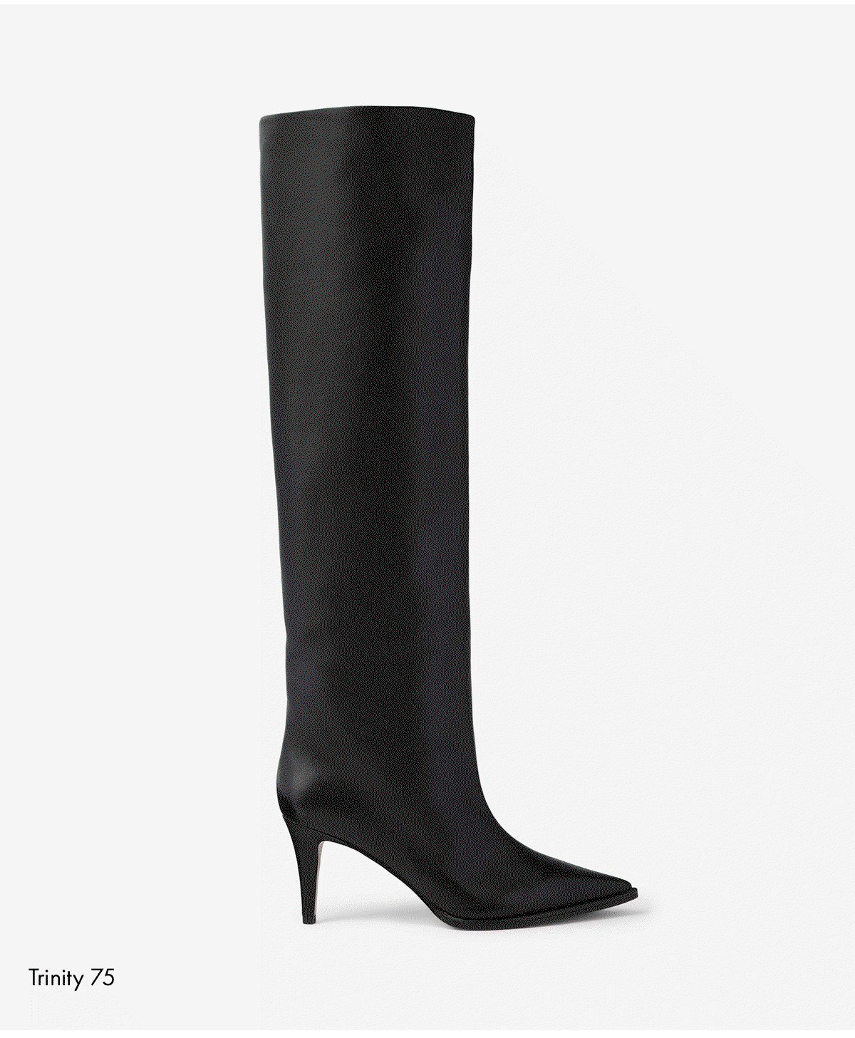 Trinity Knee High 75 in Black Nappa