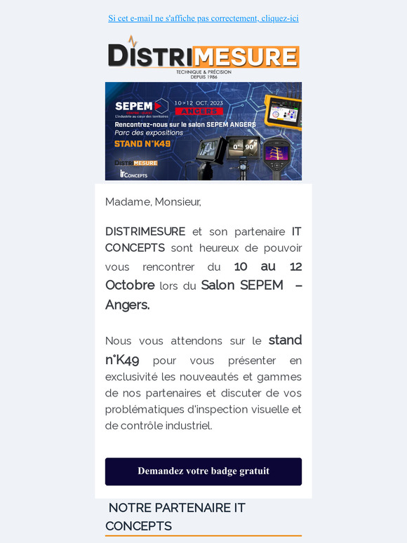 Distrimesure vous invite au salon SEPEM Angers