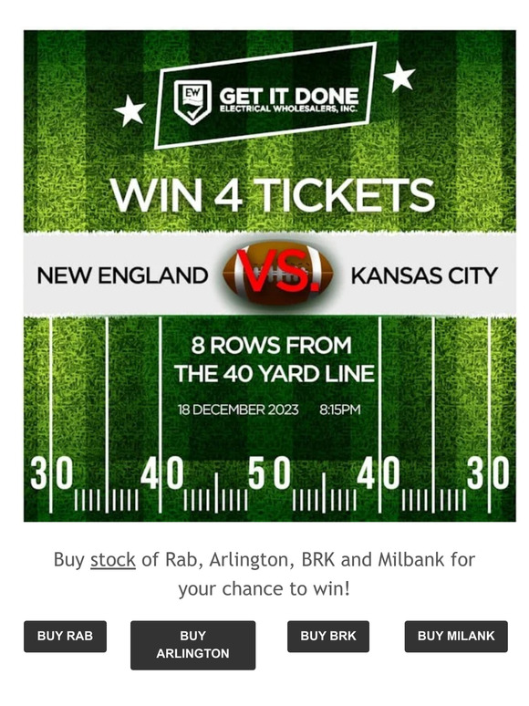 Win tickets New England vs Kansas City