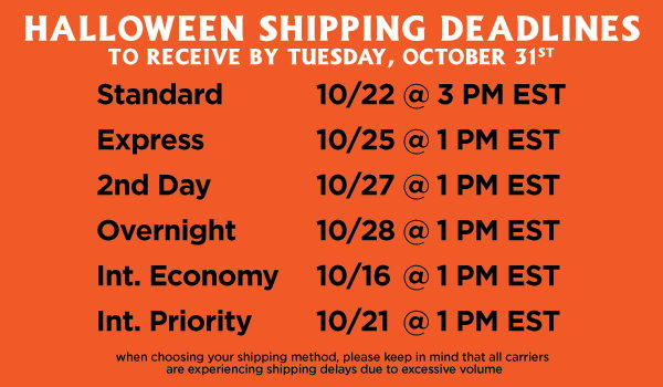 Halloween Shipping Deadlines