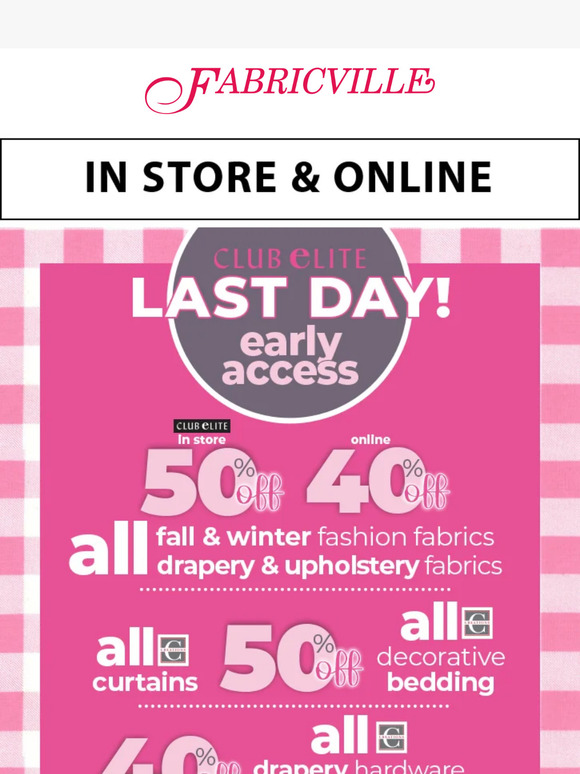 LAST DAY for early access sale!