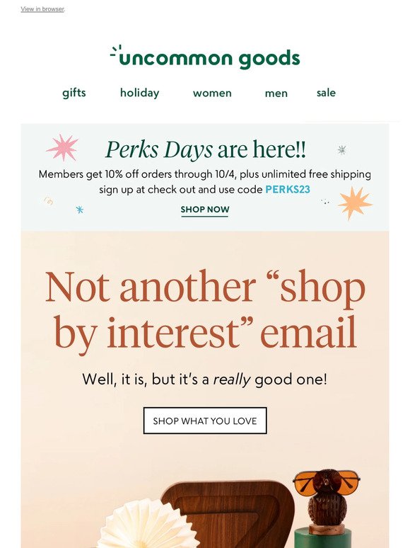 Not another "shop by interest" email