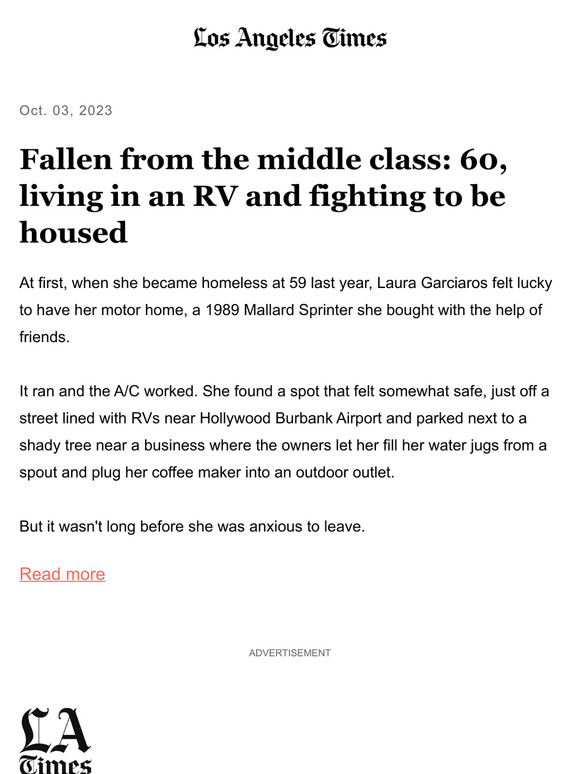 Fallen from the middle class: 60, living in an RV and fighting to be housed