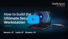 Thumbnail for video a laptop securely locked to a docking station