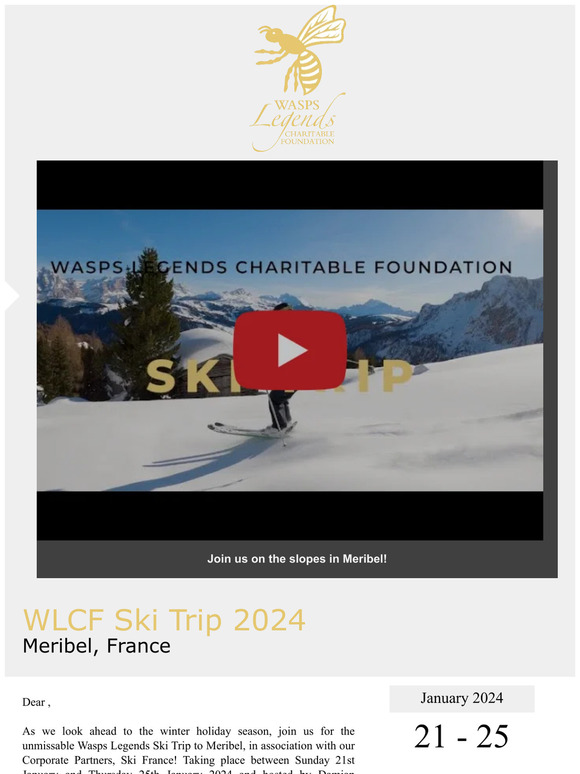 Don't Miss Out On Wasps Legends Ski Trip in Meribel!