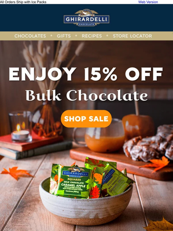 👻 Trick or Treat Yourself to 15% Off Bulk Chocolate + Free Shipping