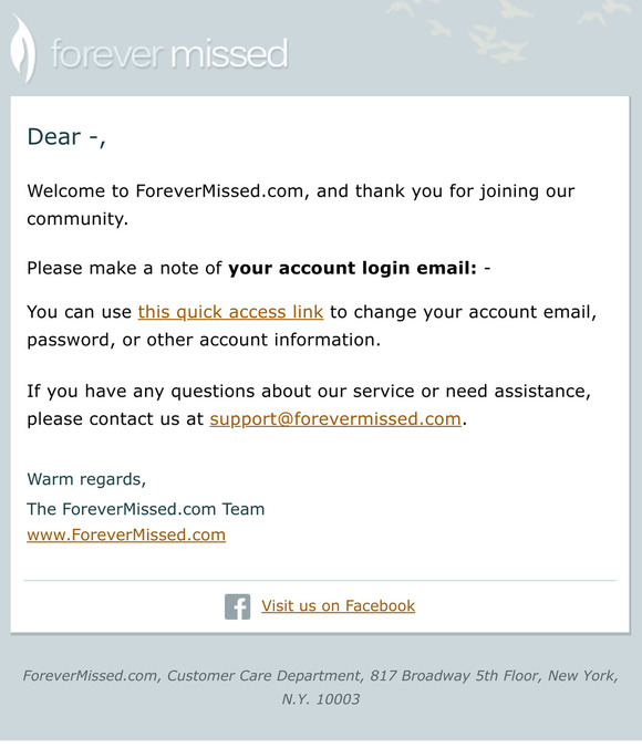 Welcome to ForeverMissed.com