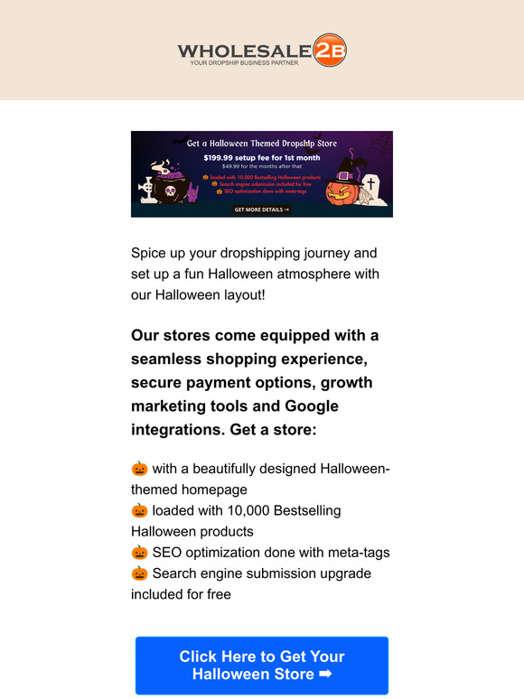Get A Halloween-themed Dropship Store 👻