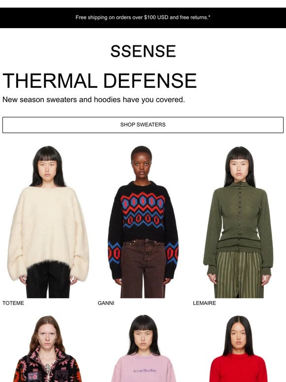 Sweaters and Hoodies: TOTEME, GANNI, and More