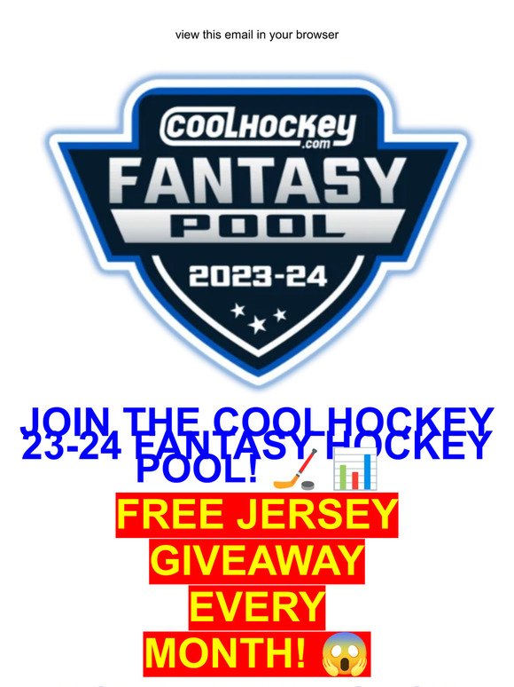 JOIN The CH Fantasy Hockey Pool! 🏒 📊 FREE JERSEY GIVEAWAY EVERY MONTH! 🎁